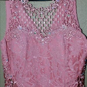 Pink sparkly prom dress